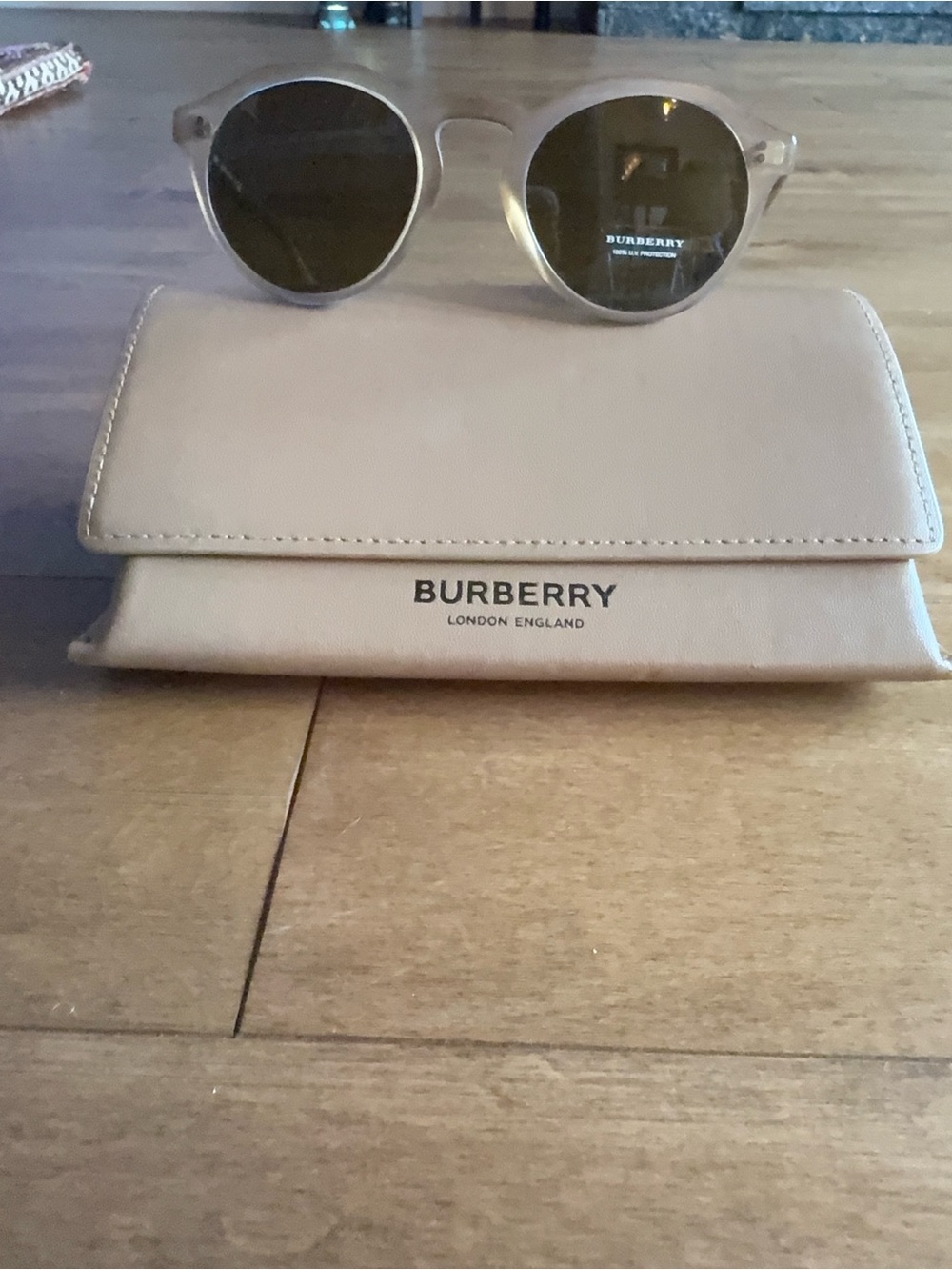 Burberry Matte Brown Round Women's Sunglasses with Burberry Case